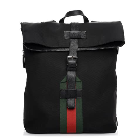 gucci black techno canvas backpack|vintage Gucci backpack.